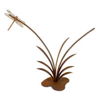 Small Reed with Dragonfly Garden Art 