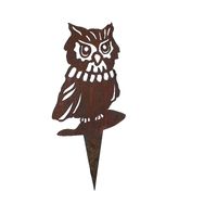 Owl Wedge Stake Garden Art