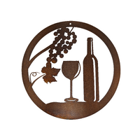 Wine and Grapes small round panel