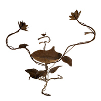 Birdbath with Lotus Flowers and Wren