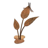 Small Dragonfly on Leaves Garden Art 