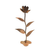 Flower and Large Leaves Garden Art