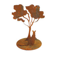 Kangaroo Under Tree Metal Garden Art 