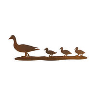 Duck and Three Ducklings Stand Garden Art
