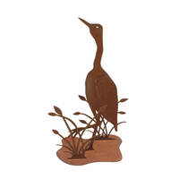 Brolga and Reeds Stand Garden Art
