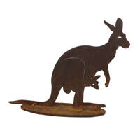 Small Kangaroo with Joey Stand Garden Art