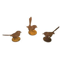 Three Wren Stand Set Garden Art 