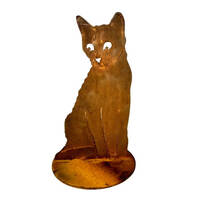 Cat Sitting on Stand Garden Art 