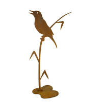 Bird on Reed Stand Garden Art 