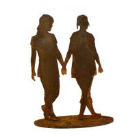 Couple Girls Garden Art 