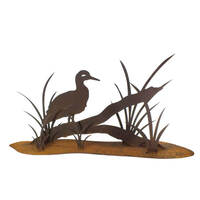 Duck on Log Stand Garden Art 