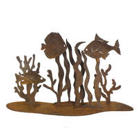 Fish In Seaweed Stand Garden Art 