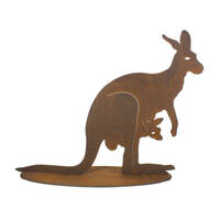 Medium Kangaroo with Joey Stand Garden Art 