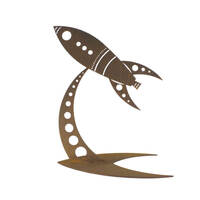 Flying Rocket Stand Small Garden Art 