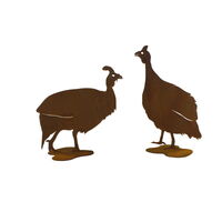 Guniea Fowl Stand Pair Garden Art 