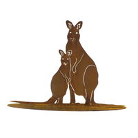 Kangaroo and Joey Standing Garden Art 
