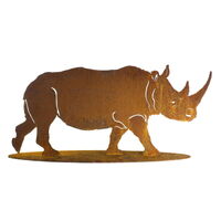 Rhinoceros Stand Garden Art
