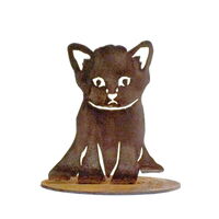  Sitting Kitten Stand Metal Garden Art 
