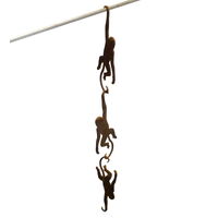 Monkey Hooks Set of Three Metal Garden Art