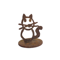 Stick Figure Cat Stand Garden Art