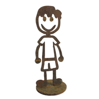 Stick Figure Dad Stand Garden Art