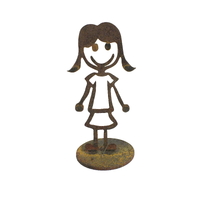 Stick Figure Girl Stand Garden Art