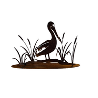 Pelican with reeds stand