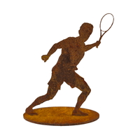 Small Tennis Player Male  Metal Garden Art