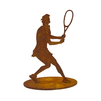 Large Tennis Player Female  Metal Garden Art