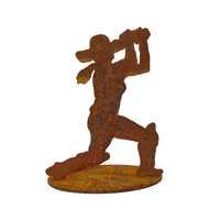Large Cricket Player Female  Metal Garden Art