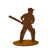 Large Cricket Player Male  Metal Garden Art