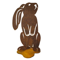 Rabbit Two Large Stand Metal Garden Art