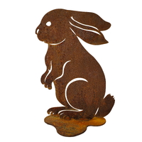 Rabbit Three Large Stand Metal Garden Art