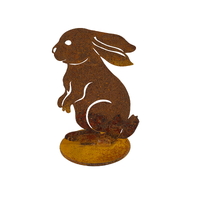Rabbit Three Small  Stand Metal Garden Art