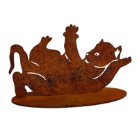 Kitten Lying Upside Down Metal Garden Art