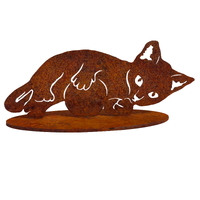 Kitten Lying on A Ball Metal Garden Art