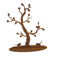 Wrens in a Tree Metal Garden Art Stand
