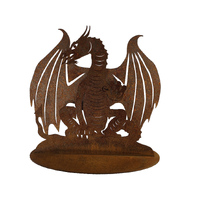 Sitting Dragon Metal Garden Art