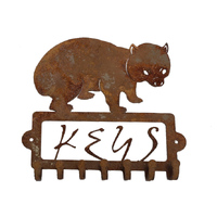 Wombat Key Hooks Metal Garden Art