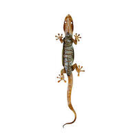 Large Stripy Gecko with Extended Tail Garden Art