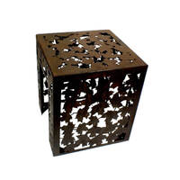 Autumn Leaves Metal Garden Stool