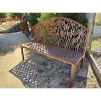 Field of Flowers Metal Park Seat Garden Art