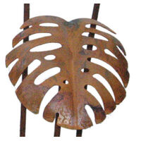 Monstera Garden Stake Set Metal Garden Art
