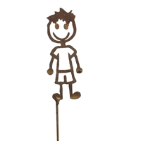 Stick Figure Boy Stake Garden Art