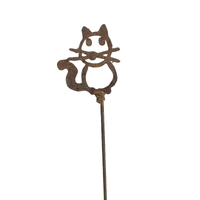 Stick Figure Cat Stake Garden Art