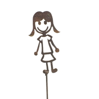 Stick Figure Girl Stake Garden Art