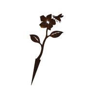 Bee on Flower Stake Metal Garden Art