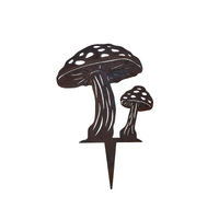 Double Mushroom Stake Garden Art