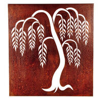 Weeping Willow Box Metal Garden Wall Art