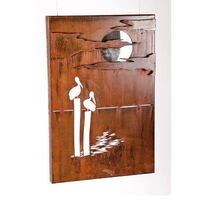 Pelican Box Metal Garden Wall Art